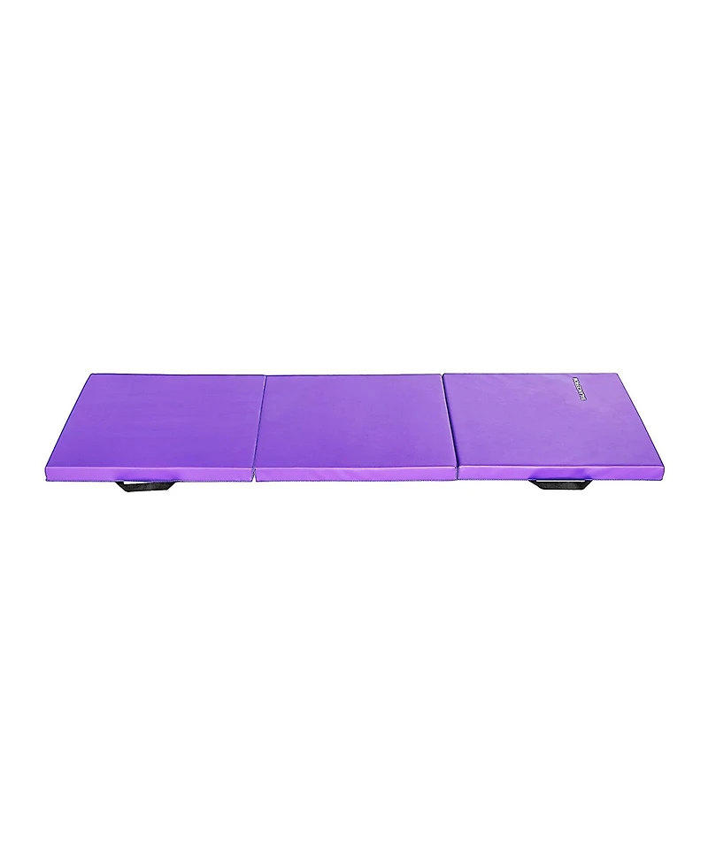 BalanceFrom Fitness GoGym 6x2ft Folding 3 Panel Exercise Mat w/Handles, Purple