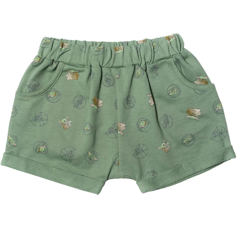 Star Wars Little Boys The Mandalorian T-Shirt and French Terry Shorts Outfit Set