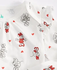 Disney Baby Girls Minnie Mouse Faux-Fur Vest, Printed Bodysuit & Flared Pants, 3 Piece Set