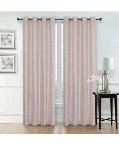 Kate Aurora Glam Chic Living 2 Pack Metallic Foil Sparkle Slub Sheer Grommet Top Curtain Panels
