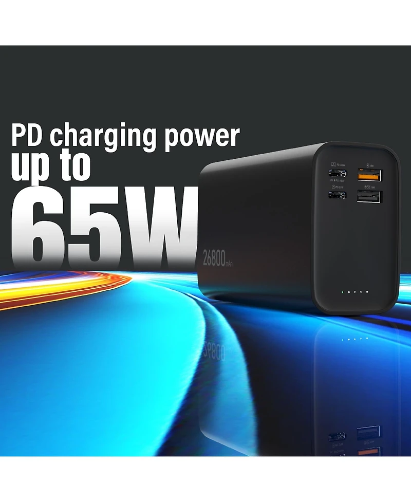j5create 26800mAh Pd 65W 4-Port Power Bank, JPB26465