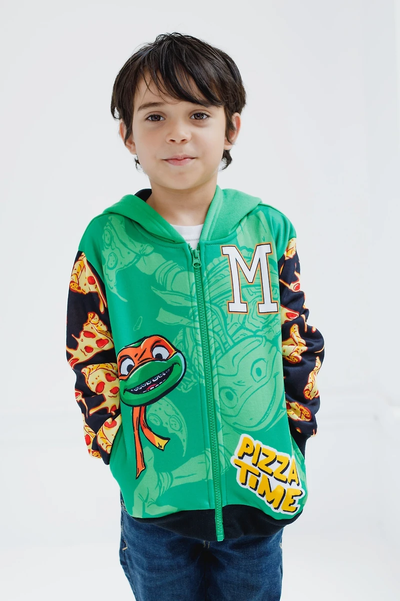 Teenage Mutant Ninja Turtles Little Boys Fleece Zip Up Cosplay Hoodie