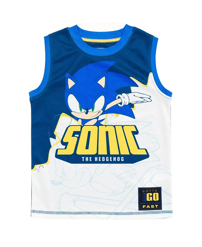 Sega Boys Sonic the Hedgehog Knuckles Tails Tank Top and Shorts to