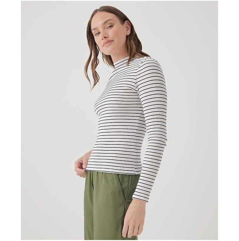 Pact Women's Organic Cotton Favorite Rib Mockneck Top