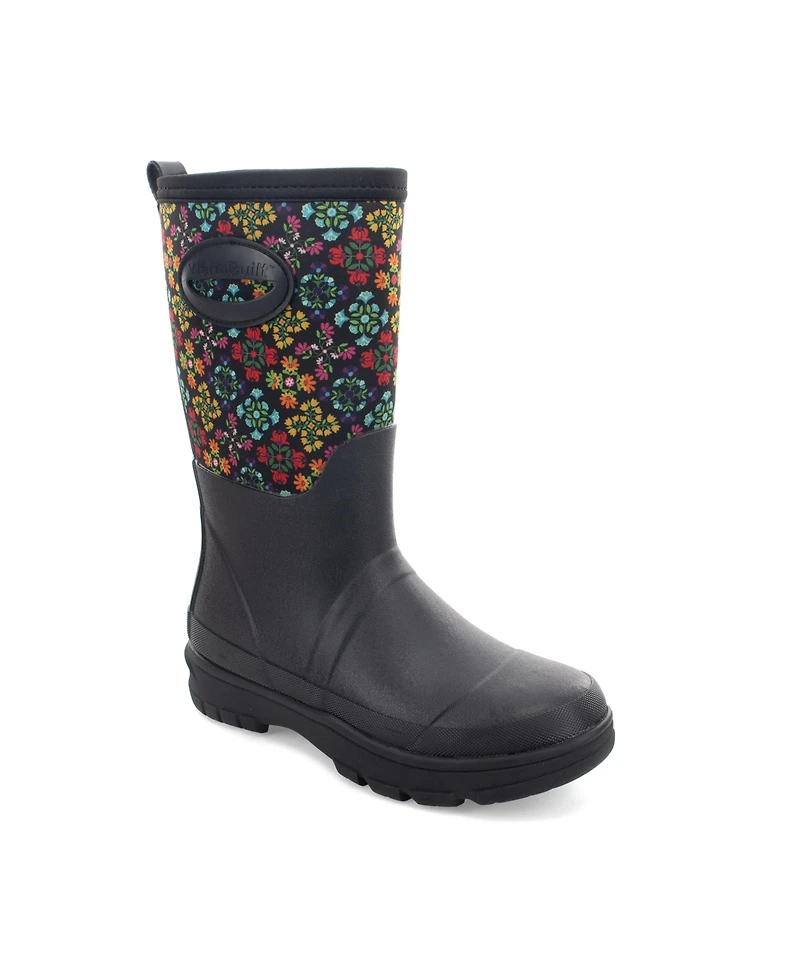 Womens Jewel Neoprene Faux Fur Mid Cold Weather Boot