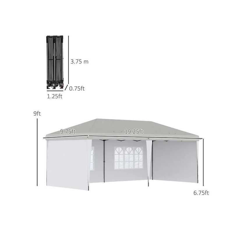Slickblue 10' x 20' Pop-Up Canopy Party Tent with 4 Sidewalls for Complete Coverage