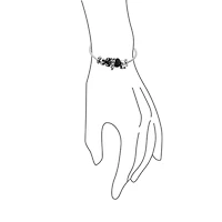 Bling Jewelry Black White Soccer Mom Charm Bracelet with Cheerleader Beads