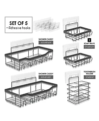 Clara Clark Premium Adhesive Shower Caddy & Bathroom Organizer - Grey