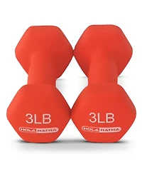 HolaHatha 3, 5, and 8 Pound Dumbbell Hand Weight Set with Storage Rack, Multi