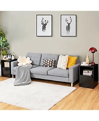Gymax Set of 2 Nightstands Side End Table Storage Cabinet Shelf Living Room White
