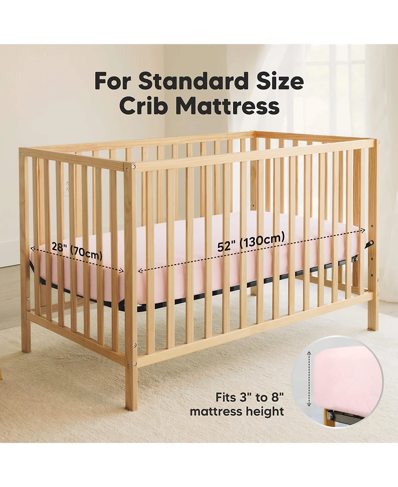 KeaBabies 2pk Soothe Waterproof Fitted Crib Sheets for Girl, Boy, 100% Soft Cotton Mattress Protector Sheet