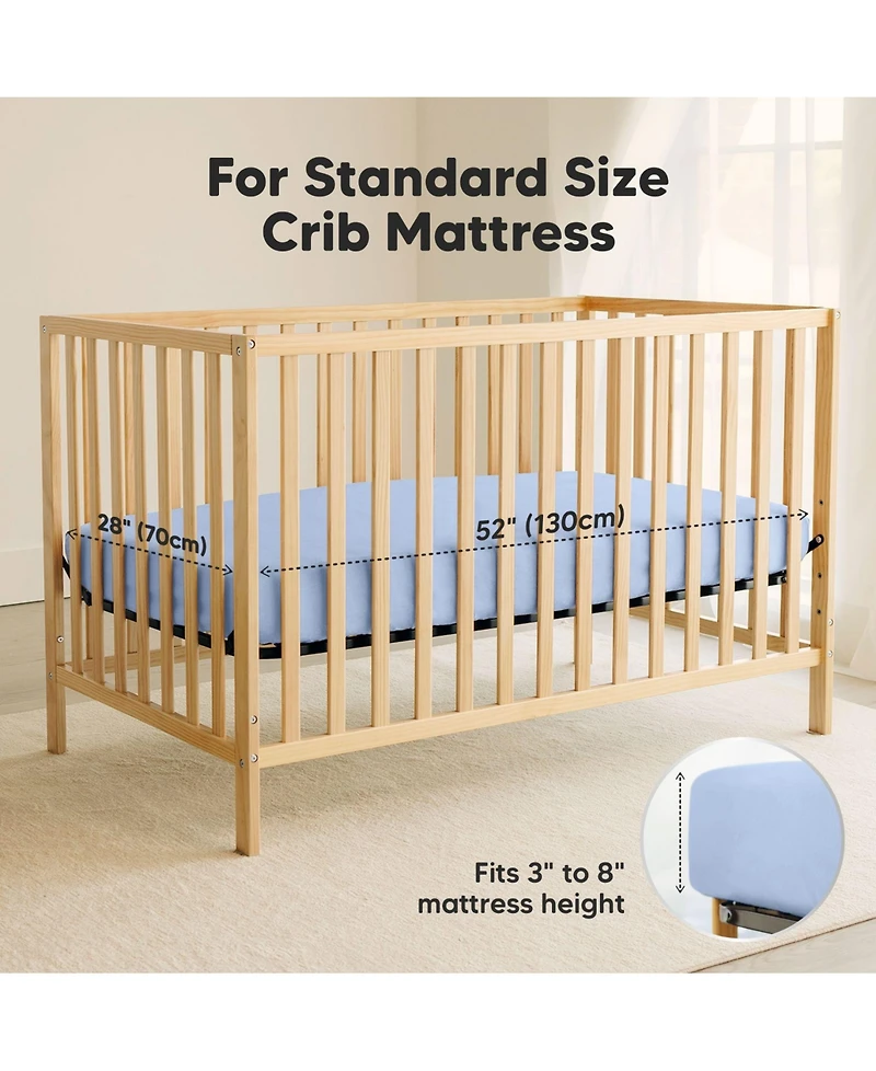KeaBabies 2pk Soothe Waterproof Fitted Crib Sheets for Girl, Boy, 100% Soft Cotton Mattress Protector Sheet