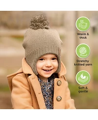 KeaBabies Muff Baby Beanie, Hat for Boys, Girls, Winter Hats Kids, Newborn, Infant, Toddler 0-36 months