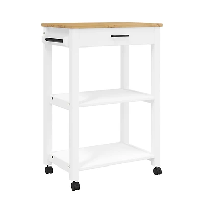 vidaXL Kitchen Trolley Monza 23.6"x15.7"x35.4" Solid Wood Pine