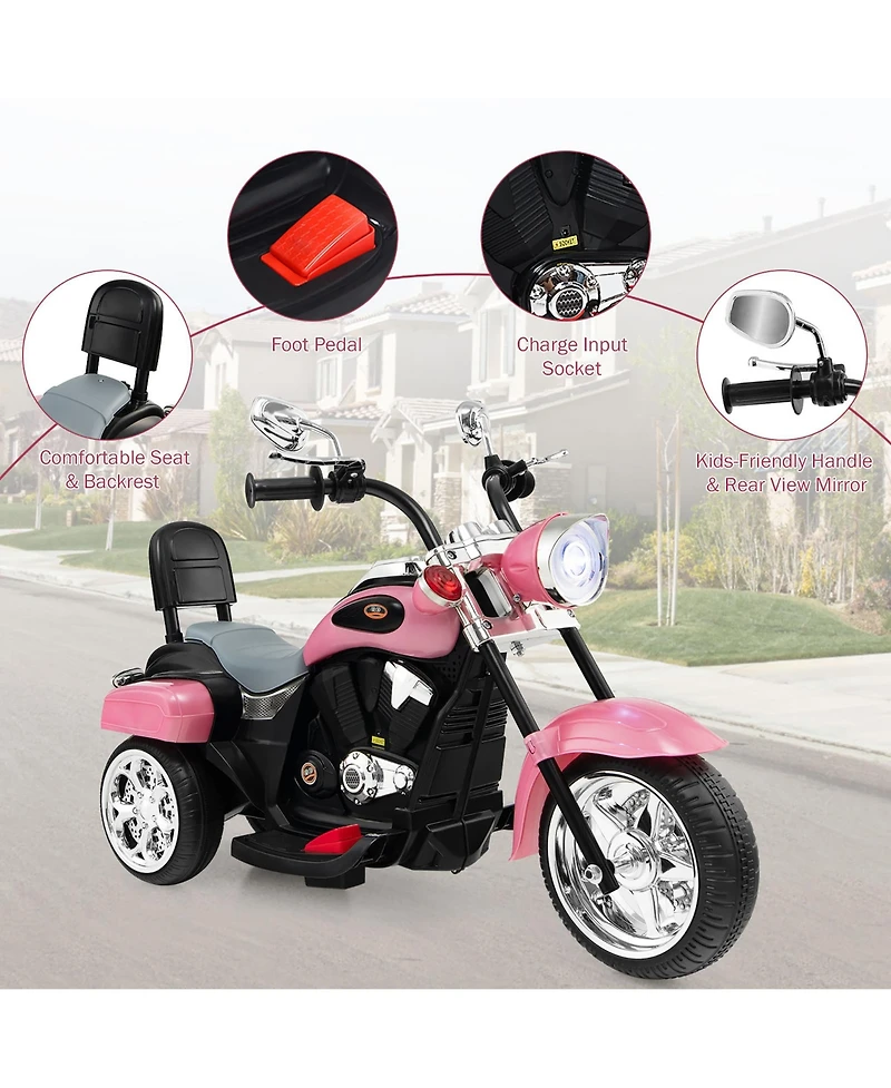 3 Wheel Kids Ride On Motorcycle 6V Battery Powered Electric Toy