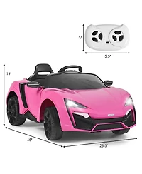 12V Kids Ride On Car 2.4G Rc Electric Vehicle w/ Lights MP3 Openable Doors