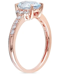 Morganite (1-1/7 ct. t.w.) and Diamond (1/20 Ring 18k Rose Gold Over Sterling Silver (Also available Aquamarine)