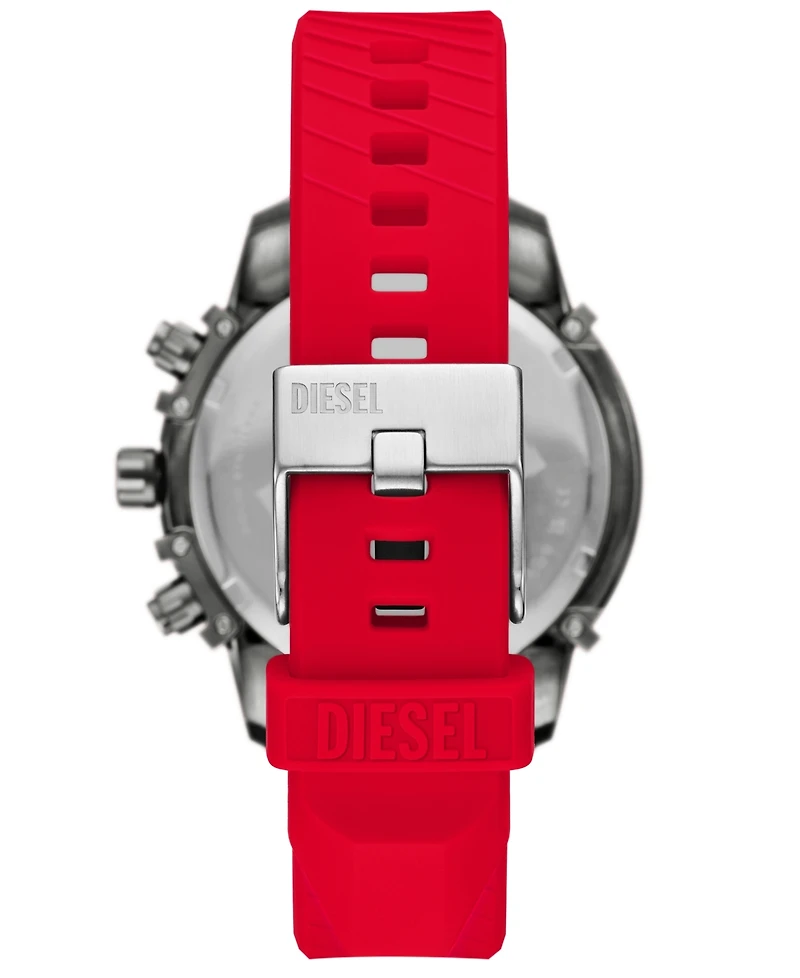 Diesel Men's Griffed Quartz Chronograph Red Silicone 48mm