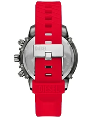 Diesel Men's Griffed Quartz Chronograph Red Silicone 48mm