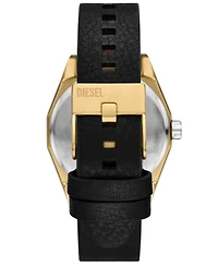 Diesel Men's Scraper Quartz Three-Hand Black Leather 42mm