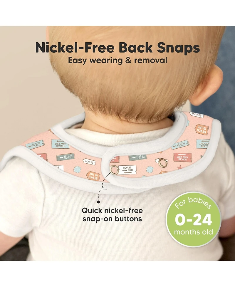 KeaBabies 8-Pack Coast Baby Bibs for Boy, Girl, Drool Bibs, Bib Girls, Boys