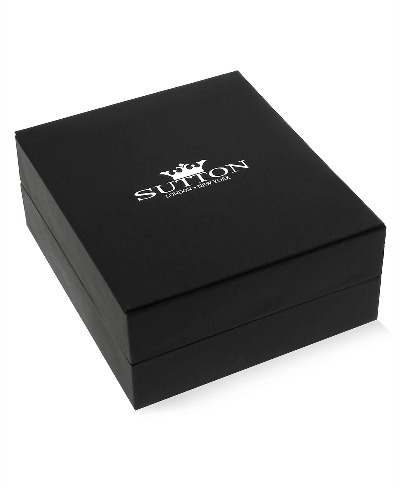 Rhona Sutton Black Weaved Leather Stainless Steel Bracelet