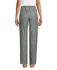 Lands' End Women's High Rise Drawstring Linen Cargo Pants