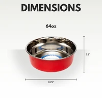 Country Living Set of 2 Heavy Gauge Stainless Steel Dog Bowls - Non-Skid, Durable & Rust-Resistant, Perfect for Food Water