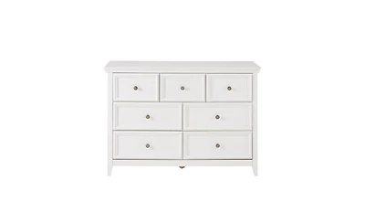 Modern 7-Drawer Dresser – White Cabinet with 7 Drawers, Perfect for Living Room or Farmhouse Closet Storage