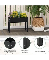 Sugift Metal Raised Garden Bed with Legs and Drainage Hole for Vegetable Flower
