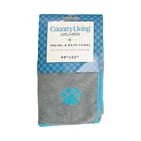 Country Living Marine Blue Microfiber Dog Bath Towel