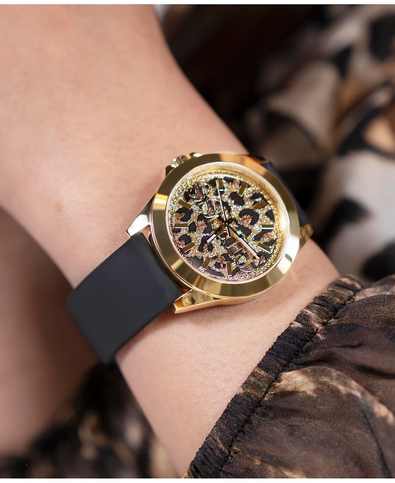 Guess Women's Analog Black Silicone Watch 36mm