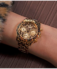 Guess Women's Multi- Function Leopard Steel Watch 38mm