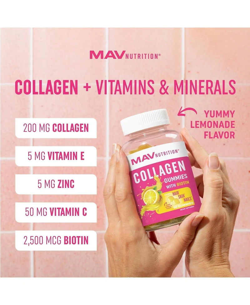 Mav Nutrition Collagen Gummies, Mixed Berry, Mav Nutrition, 60ct