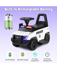 2-in-1 6V Kids Ride On Car Toddler Push Car w/ Megaphone & Siren