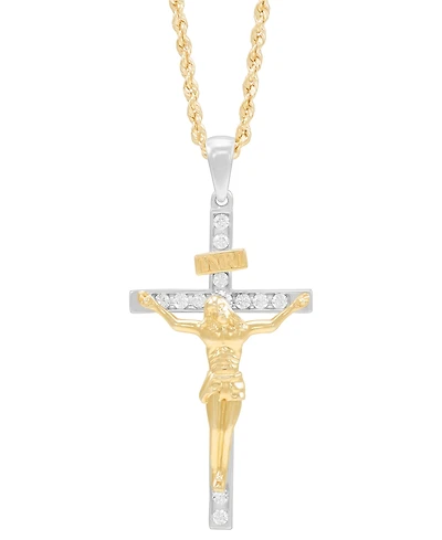 Grown With Love Men's Lab Grown Diamond Crucifix 22" Pendant Necklace (1/3 ct. t.w.) in 10k Gold