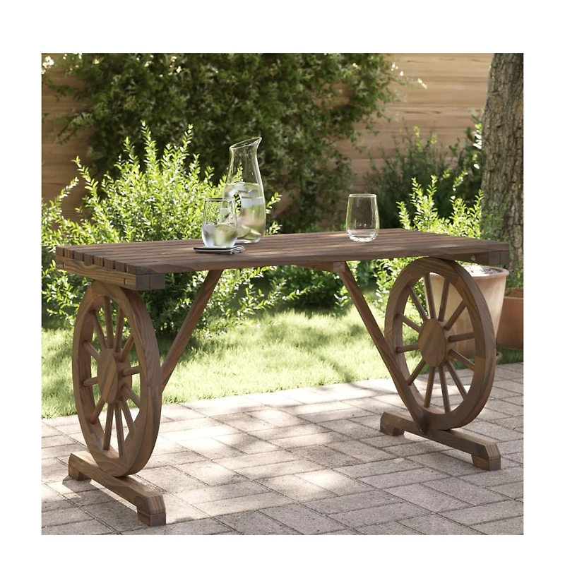 Patio Table 45.3"x21.7"x25.6" Solid Wood Fir