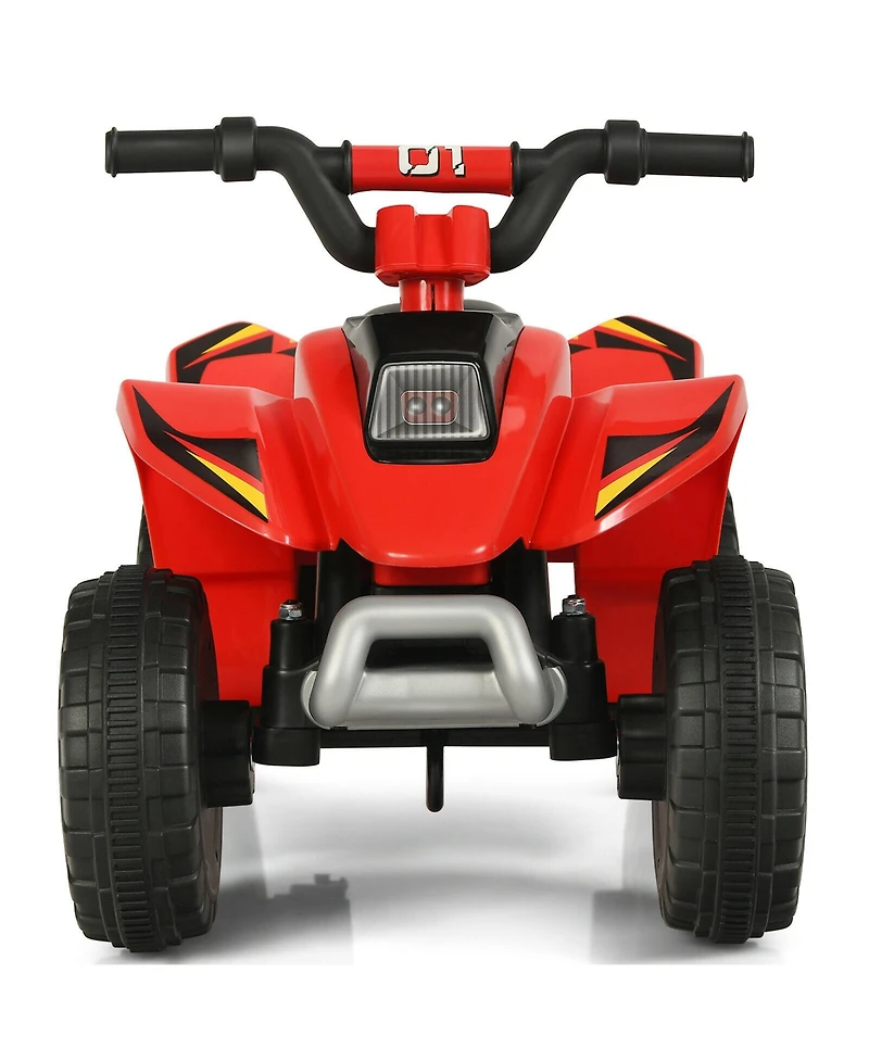 Gymax 6V Kids Electric Quad Atv 4 Wheels Ride On Toy Toddlers Forward & Reverse Red