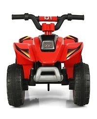 Gymax 6V Kids Electric Quad Atv 4 Wheels Ride On Toy Toddlers Forward & Reverse Red