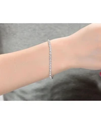 14k Gold Plated with Clear Cubic Zirconia Station Bracelet