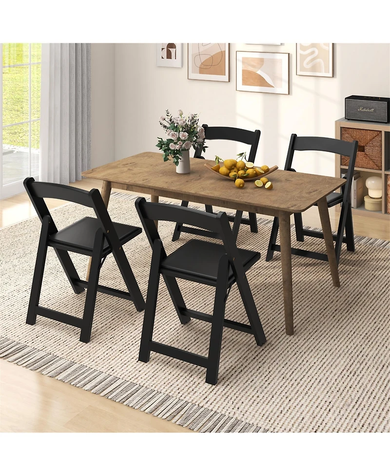 Gymax Set of 8 Dining Chairs w/ Rubber Wood Legs & Padded Seat for Home Office Events White