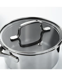 BergHOFF DiNA Helix Recycled 18/10 Stainless Steel 6.5" Saucepan 1.6qt., Glass Lid