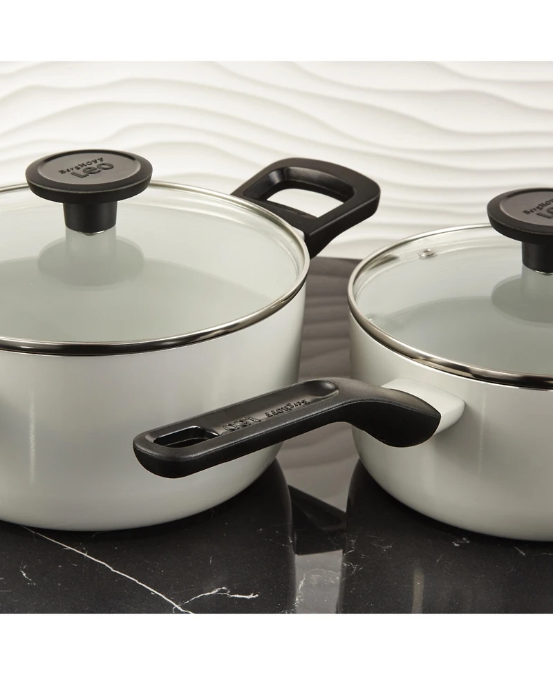BergHOFF Leo Glints 8pc Ceramic Nonstick Cookware Set, Spirit, Recycled