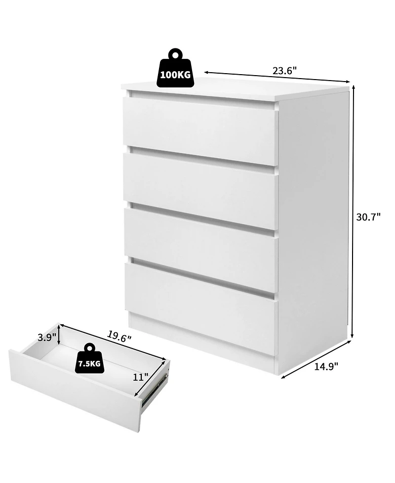 Slickblue Simple Wood 4-Drawer Dresser – Classic and Functional Storage