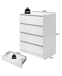 Slickblue Simple Wood 4-Drawer Dresser – Classic and Functional Storage