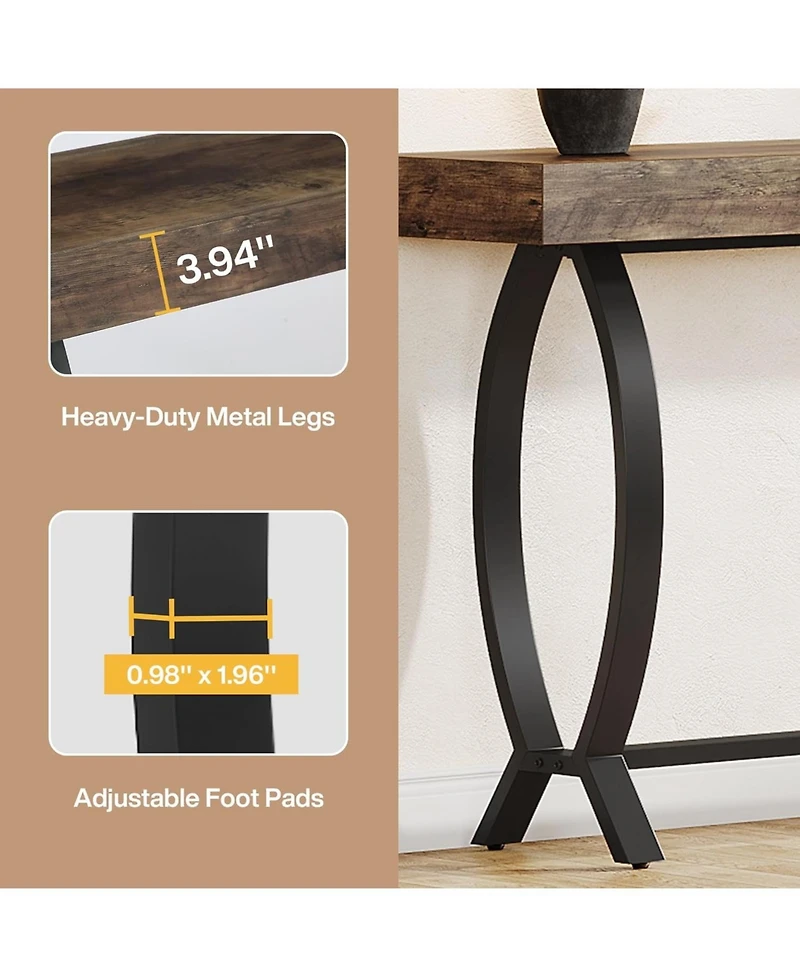 Tribesigns Console Foyer Table for Entryway: 70.87-Inch Narrow Long Entryway Entry Table, Farmhouse Sofa Table Behind Couch with Metal Legs