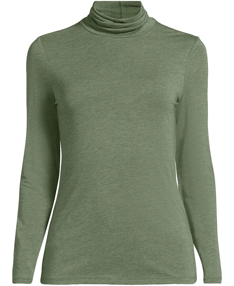 Lands' End Plus Lightweight Jersey Long Sleeve Turtleneck