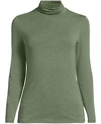 Lands' End Plus Lightweight Jersey Long Sleeve Turtleneck