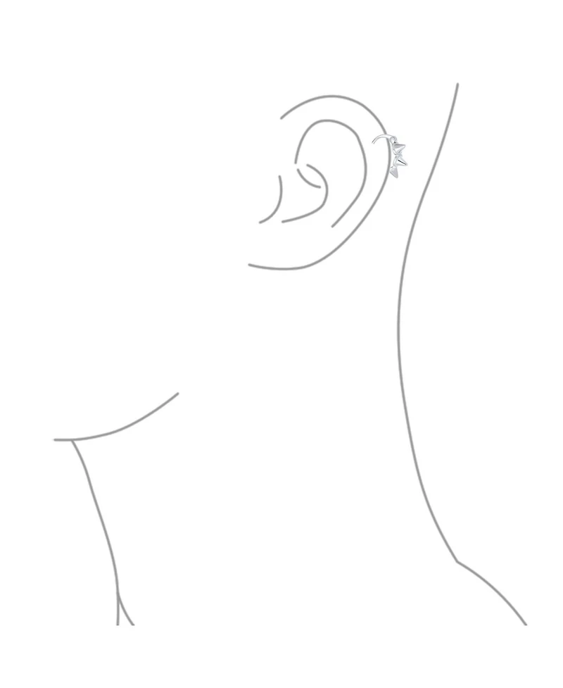 Bling Jewelry Punk Rocker Goth Biker Jewelry 5 Spike Points Arrow Huggie Mini Hoop Earrings .925 Sterling Silver