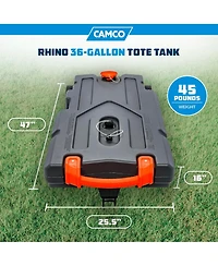 Camco 39006 Rhino Portable 36 Gallon Rv Waste Tank Holding Hose and Accessories